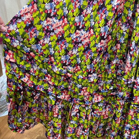 Free People FP One Dress Floral Flowy Spaghetti Strap Hi Low Length Dress Size 6 - Picture 10 of 10